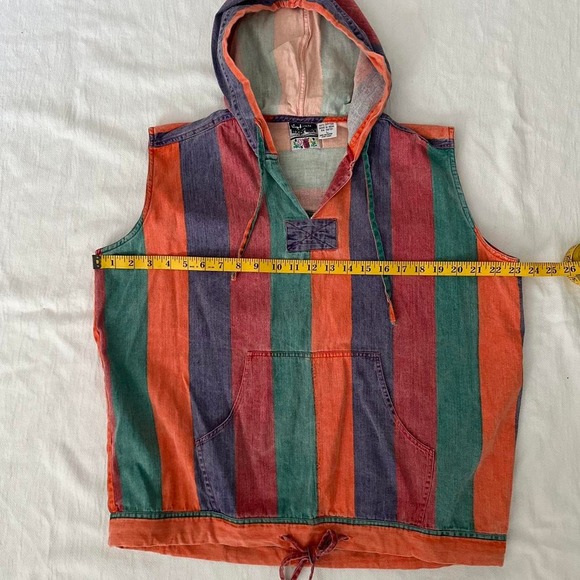 Details Express Sleeveless Hooded Striped Pullover - Picture 10 of 13